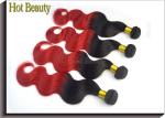 100% Remy Brazilian Wavy Human Hair Extensions Natural Black and Red Color