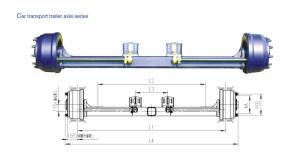 Quality Trailer Drum Axles Commercial Truck Parts And Accessories Car Carrier Trailer Axle 10T wholesale