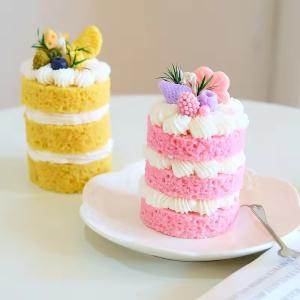 Quality Christmas Craft Candle Creative Candles Cute Soy Wax Layer Cake Scented Candles wholesale