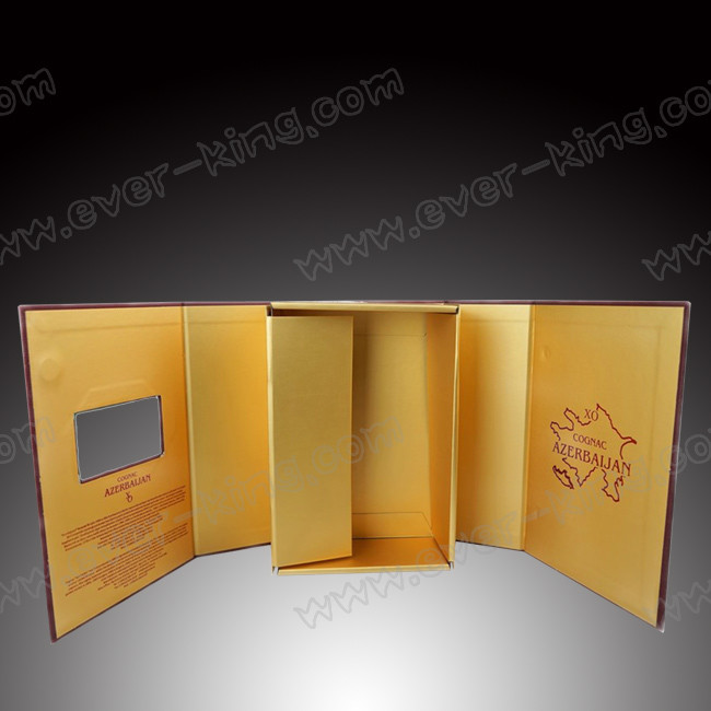 Customized Recycle Magnetic Folding Spirits Glass Packaging Box With Logo