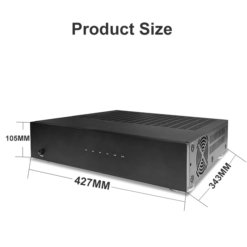 Powerful Multi Zone Stereo Amplifier 19 Inch Rack Mount 900 Watts With Speaker Selector Volume Control