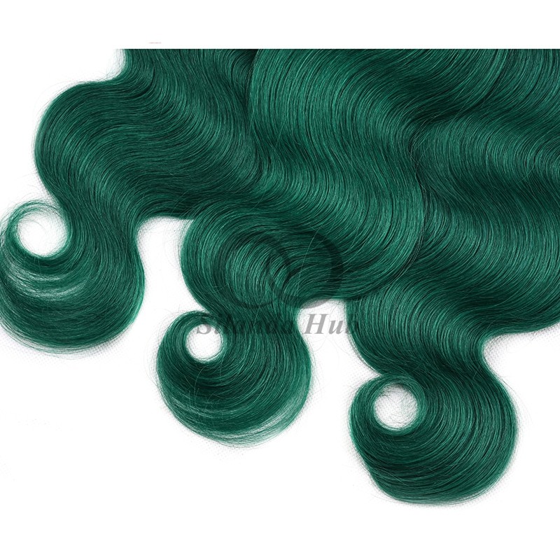 #T1B/Green Body Wave Remy Human Hair Bundles Sew In Weave Bundles Brazilian Bundle Deals
