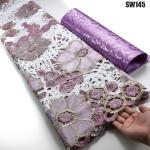 Supoo High quality Nigerian Lace fabric flocking velvet lace african lace fabric