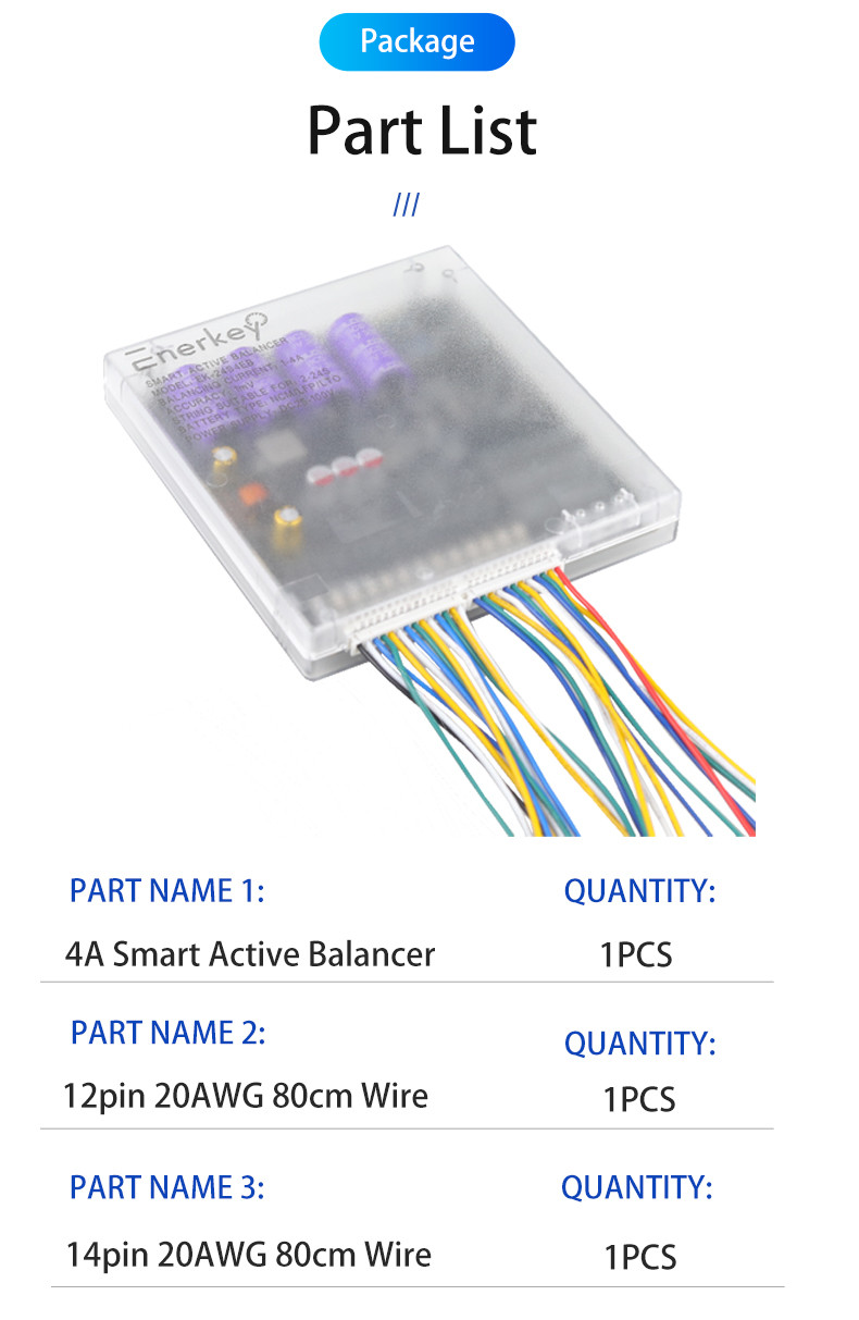 Enerkey Active Balancer Bluetooth 4A 2S-24S Battery Equalizer With Mobile App For Lifepo4/Li-ion