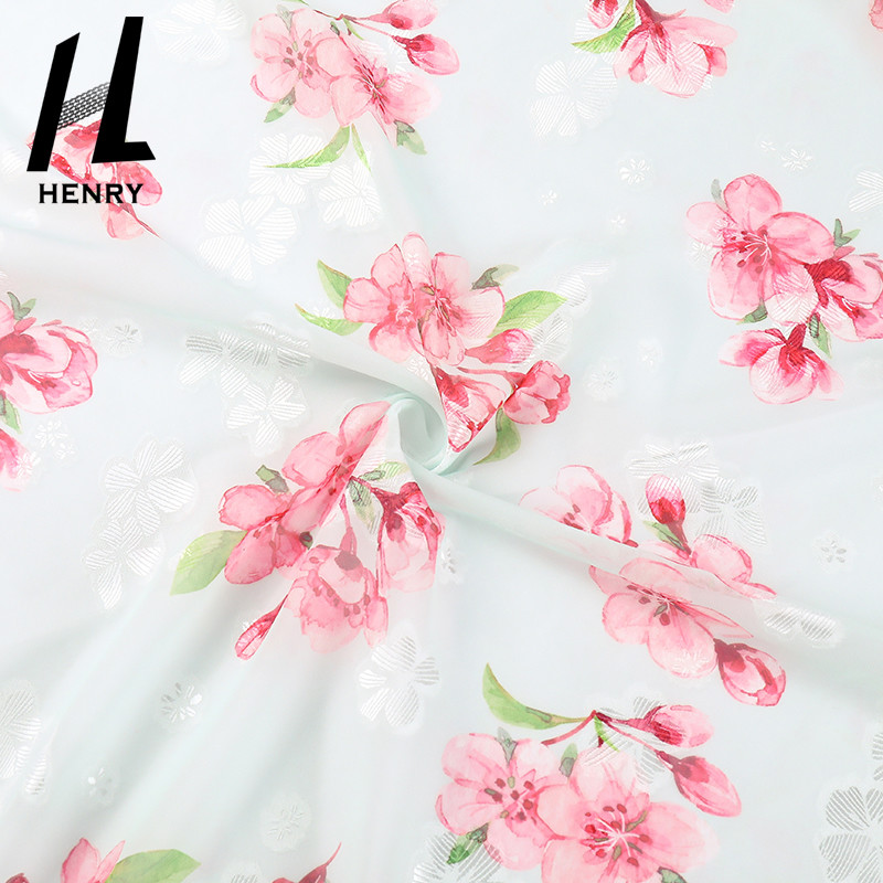 Custom Pattern Soft Tulle Fabric Chiffon Floral Print For DIY Decoration