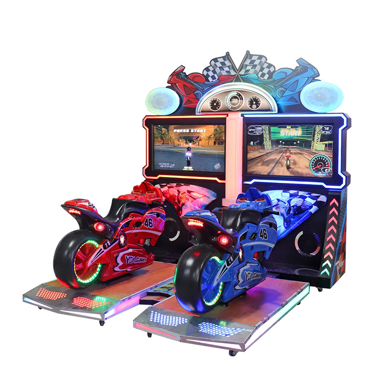Super Motor Bike Racing Arcade Machine D2400 * W2450 * H2500mm Size 300W Power