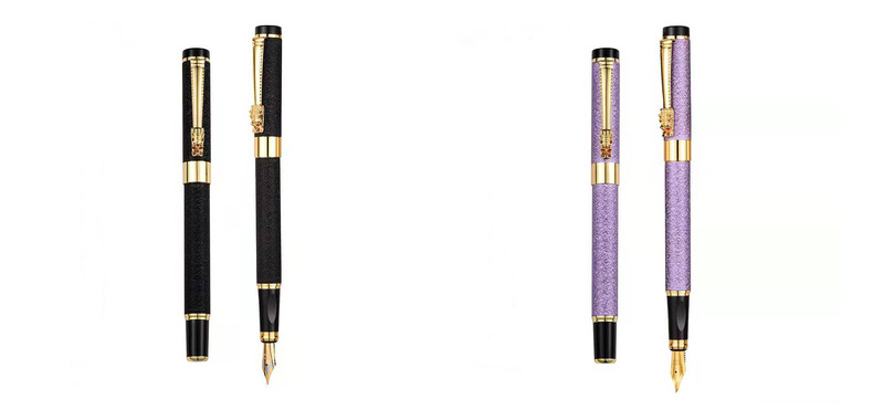 2022 Business Gift Metal Frosted Pole Pen 0.5 Iridium Ink Bag Pen for Writing Design