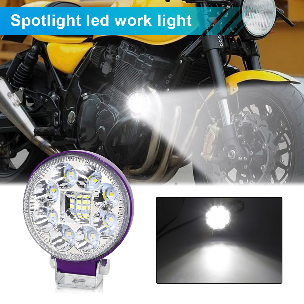 12 Beam Purple Casing White Color 80V Motorcycle Work Light Auto Parts