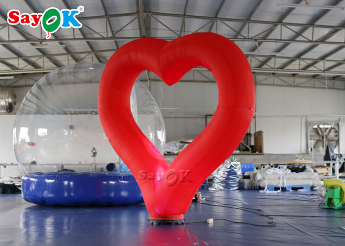 2.5mH Red Inflatable Lighting Decoration For Wedding / Blow Up Heart