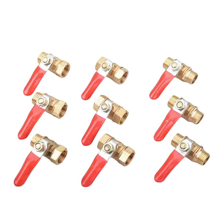 Water Supply 180 Degree Operation Handle Round Pipe Brass Ball Valve Shut Off Valve Switch with 6mm Hose Barb Connector