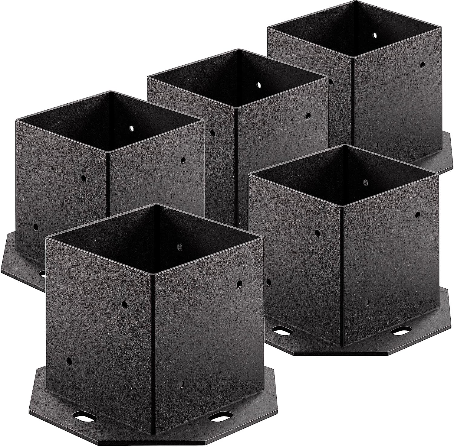 Fence Support Bracket 3.6 X 3.6 Inch Inner Size Heavy Duty Post Base Coated Metal Anchor