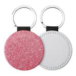Personalized Sparkle Leather Pendant Key Chain For Sublimation Printing
