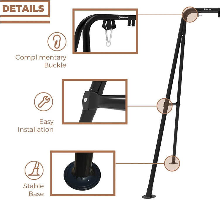 Portable Hammock Chair Stand for Convenient Relaxation in Indoor and Outdoor Areas