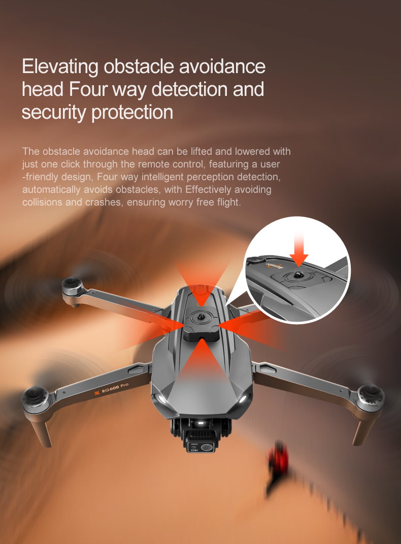 Rg608 Pro Uav Hd 8k Dual Camera Uav Optical Flow Dual Camera Lift Obstacle Avoidance Aircraft Night Aerial Photography Z