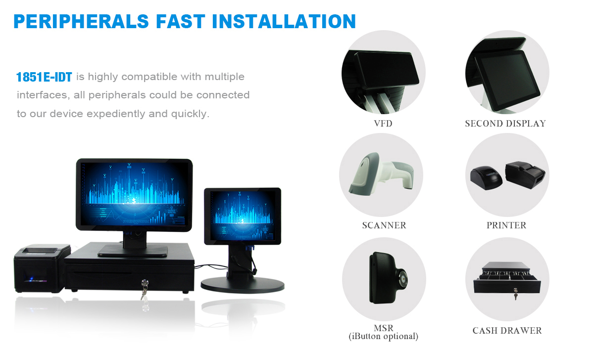 220cd/M2 1920x1080 Touch Screen Point Of Sale Terminals