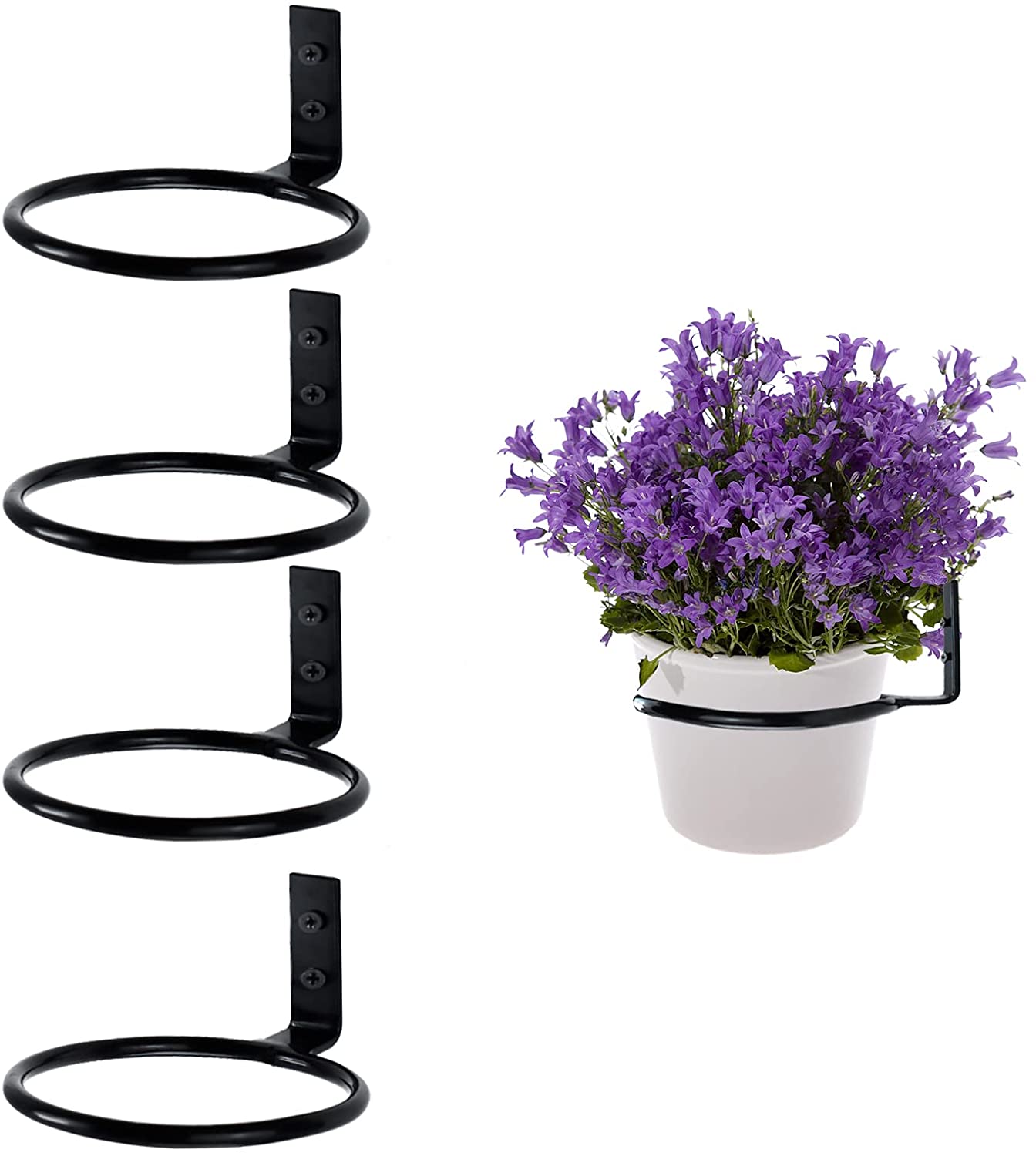 Hanging Flower Pot Brackets for Outside 10 Inch Metal Wall Mounted Flower Pot Holders