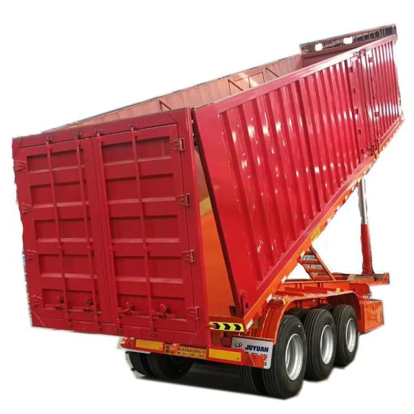 Suspension Mechanical Suspension Juyuan Trailer 80Ton Side Dump Truck Semi