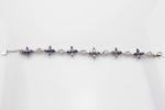 925 Silver Jewellery Quatrefoil Amethyst Cubic Zircon Tennis Bracelet (B04PURPLE