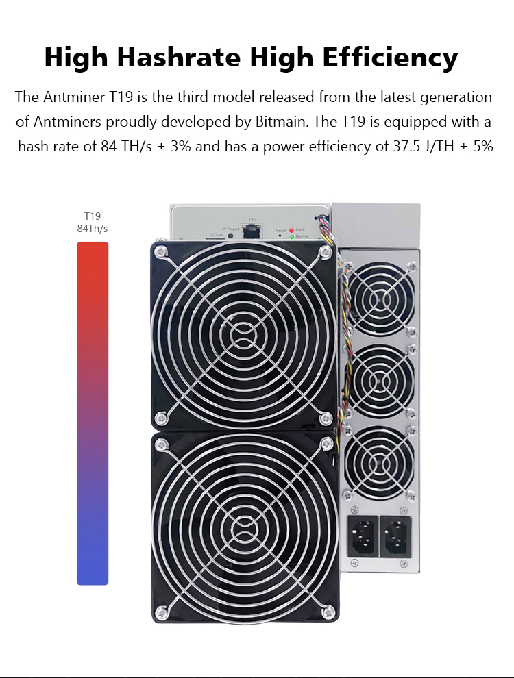2920W Blockchain Mining Machine Bitman Antminer T19 84TH/S