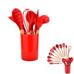 Customized Kitchen Cookware Accessories Silicone Kitchen Utensils With Holder