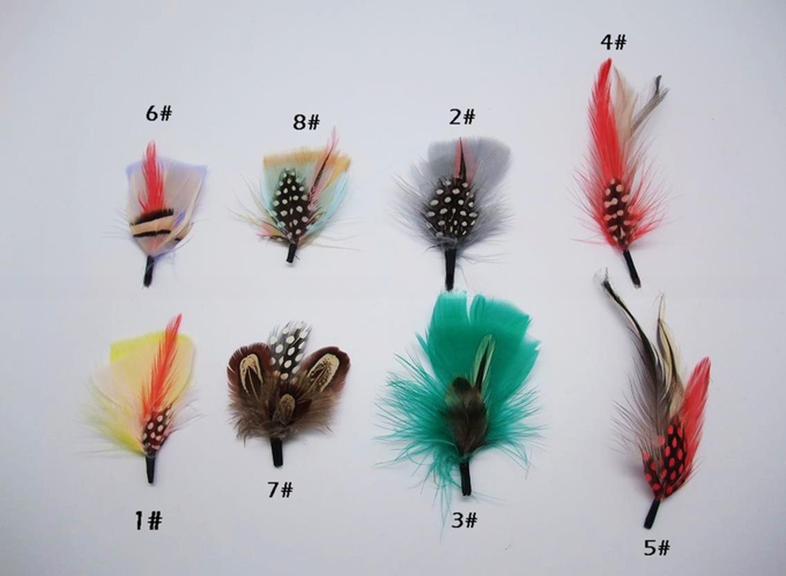 Customizable Size Chicken Feather Flower Mount with Wire Accessory