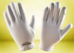 Bleached White Cotton Cosmetic Gloves Ecological Textile Fabric 23cm Length