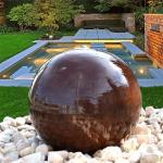 60-80cm dia Corten Steel Sphere Water Feature Garden Fountain Ball Shaped