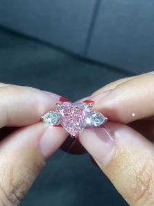 Quality 4.19CT Heart Brilliant Cut Lab Grown Diamond Wedding Rings wholesale