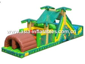 Quality Green Obstacle, Inflatable Challenge Track For Children Amusement wholesale