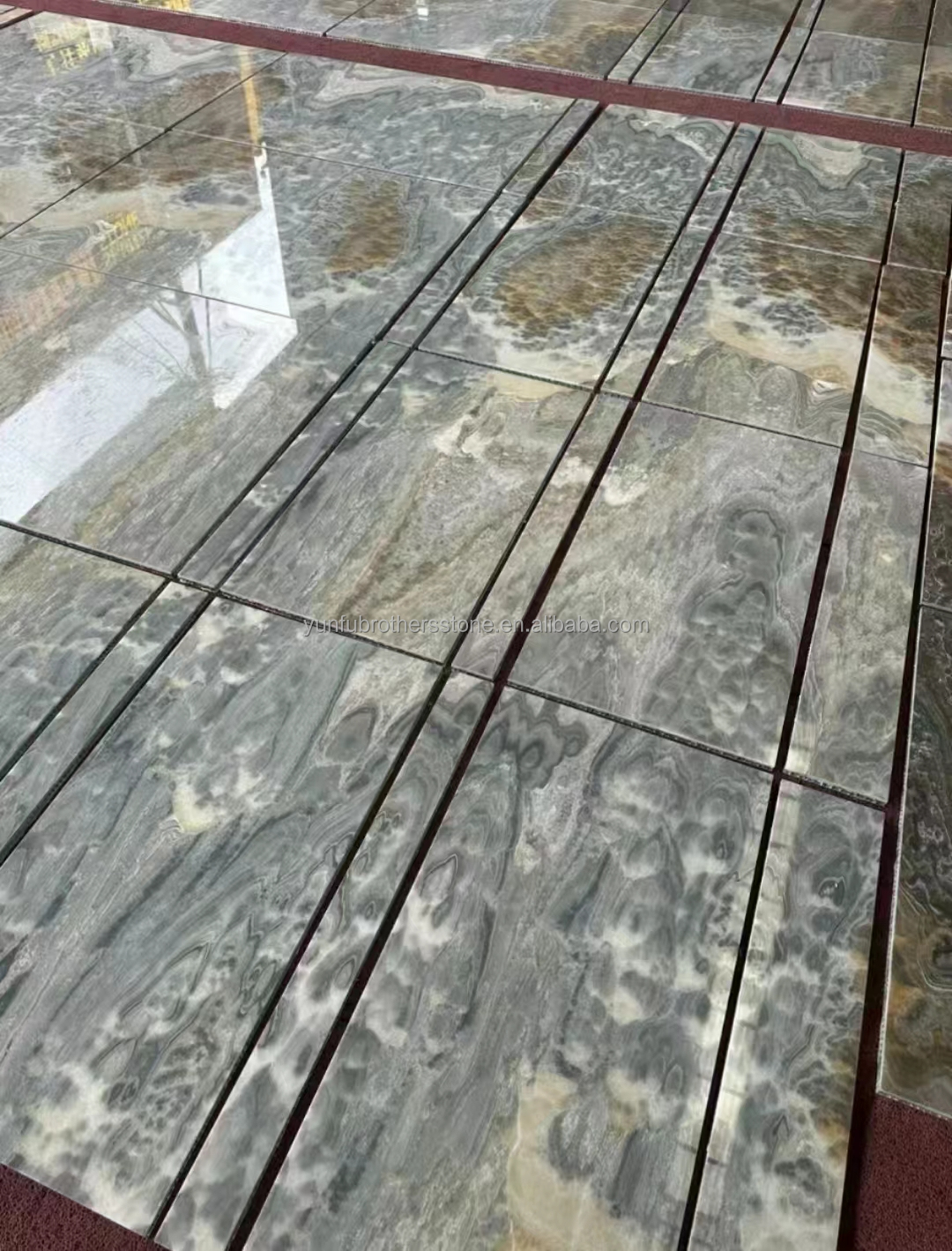 Polished Translucent Onyx Stone Modern Design for Natural Backlit Jade Ink Marble Big Slab