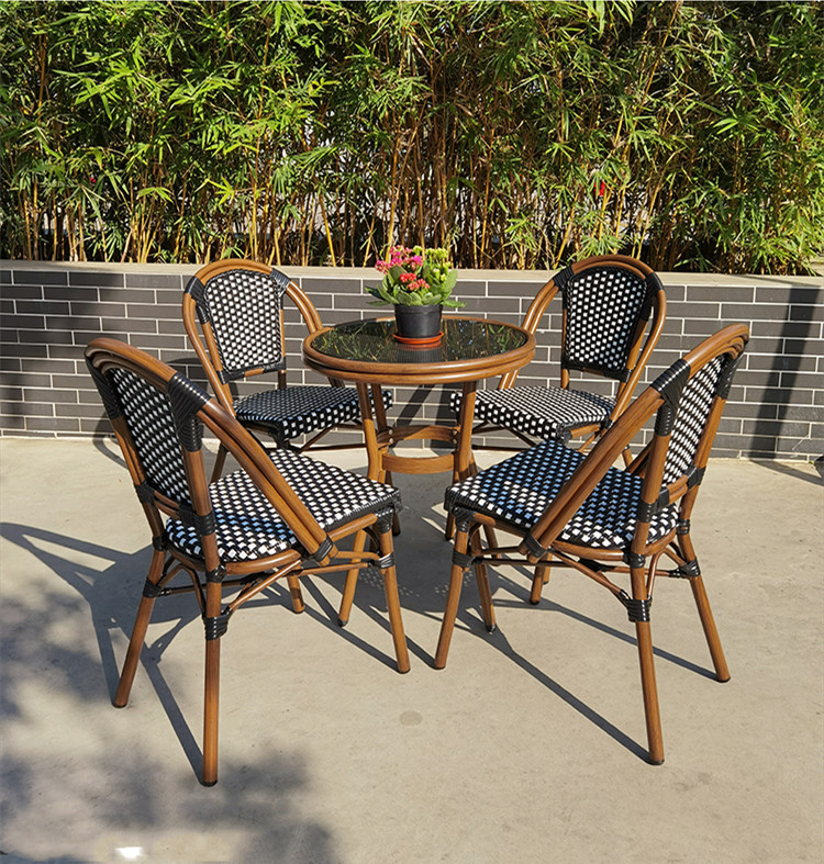 Wicker French Rattan Garden Chair Vintage Restaurant Cafe Bistro Dining Chair