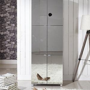 Quality Apartment Brown Luxury 182cm 36 pairs Mirror Shoe Rack wholesale