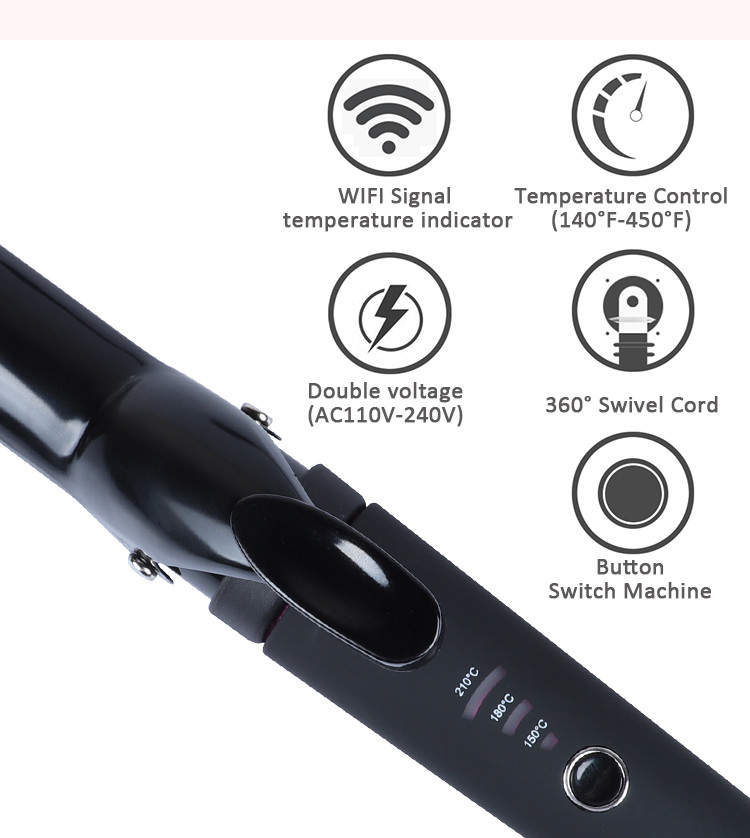 MeStar 240V Professional Hair Curler , Ceramic 1.25 In Curling Wand