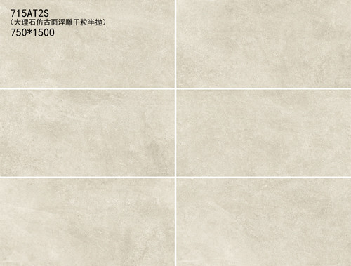 Concrete Terrazzo Look Porcelain Floor Tile 750*1500mm Dry Glazed