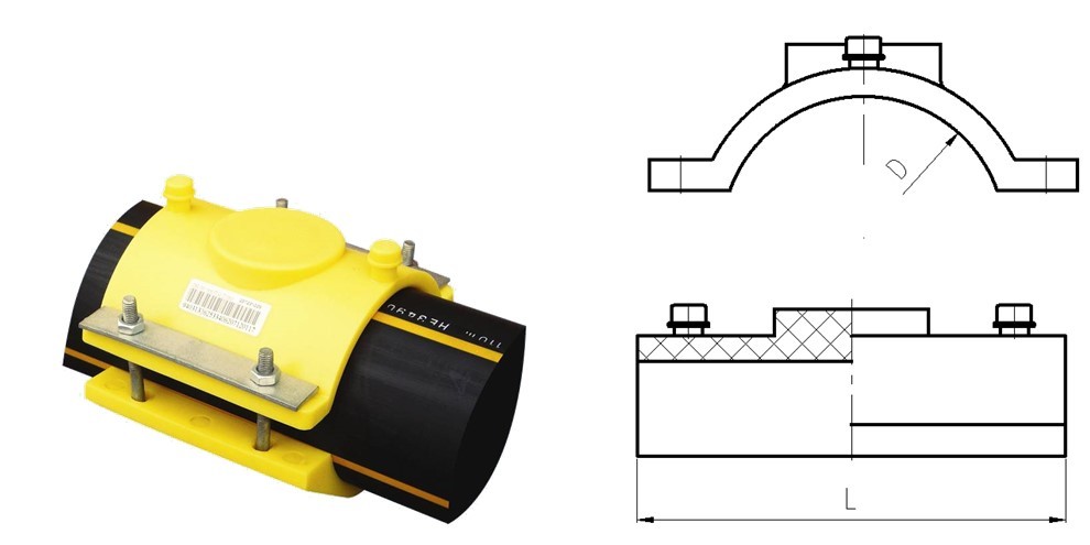MDPE DN63-DN355 SDR11 Repair Saddle PE Electrofusion Fittings