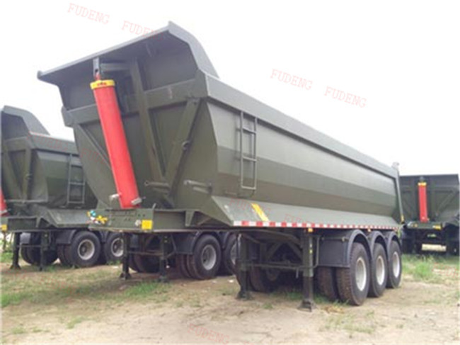 40 Tons Payload U Shape Dump Semi Trailer Box Mechanical Suspension