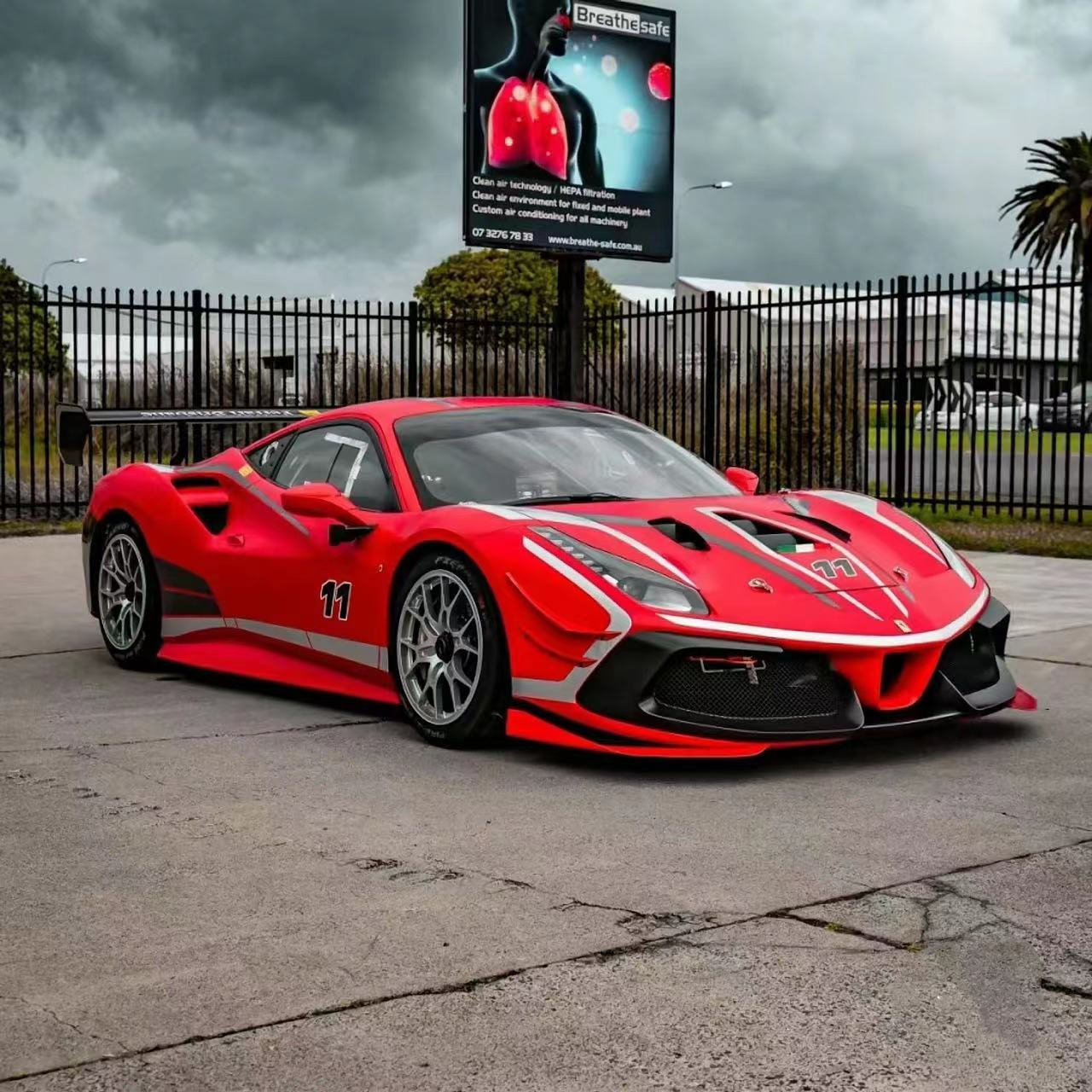 Ferrari 488 Body Kit 488 EVO Style Front Bumper Chin Lip Spoiler