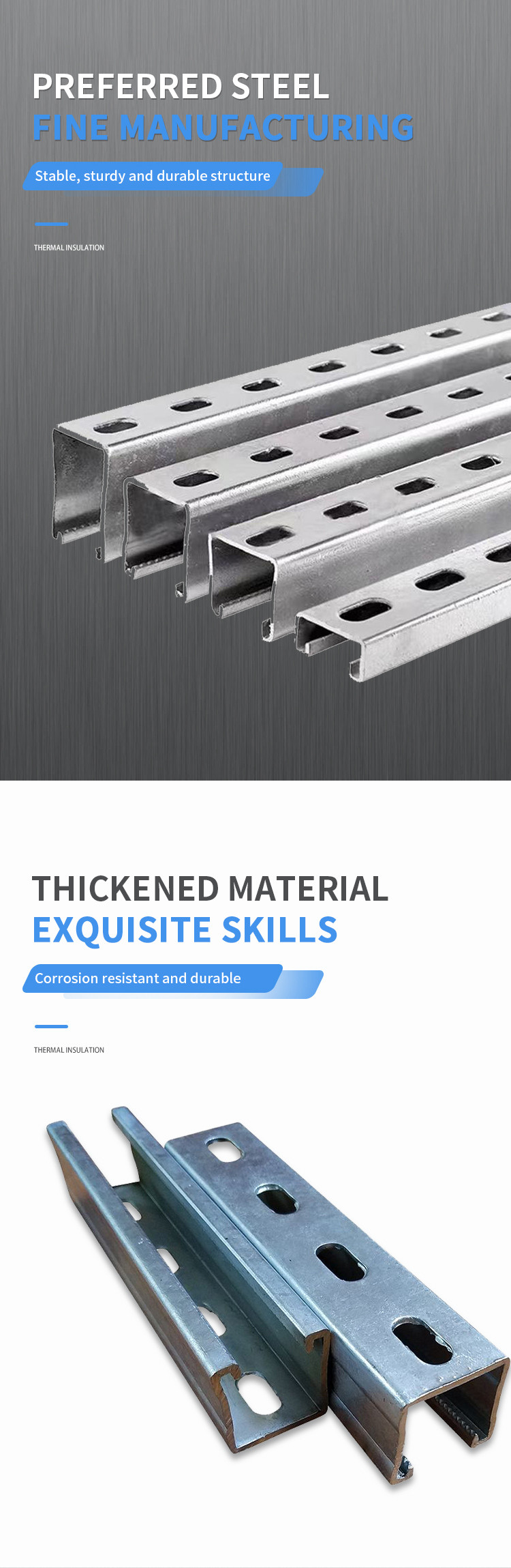 C Shaped Steel Hot Dipped Galvanized Strut For Fire Resistance