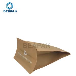 Quality CMYK Stand Up Coffee Pouch Flat Bottom Recycled Plastic Bag For Food wholesale