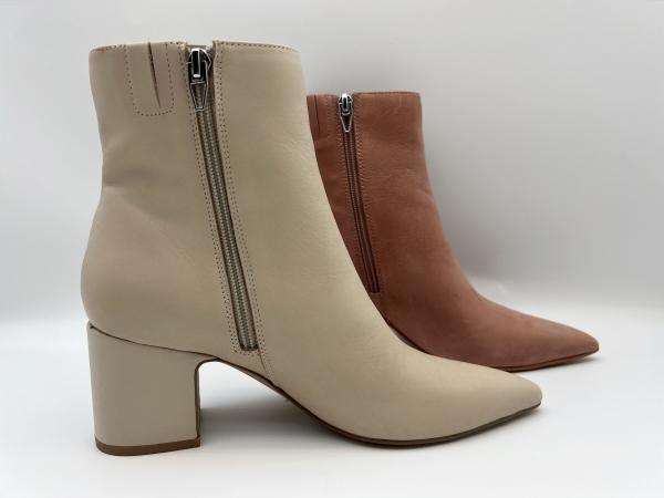 women's pointed toe ankle boots with metal YKK zipper ，soft nappa Genuine