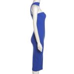 Women High Waist Clothing Halter Neckline Fit Midi Dress For Party