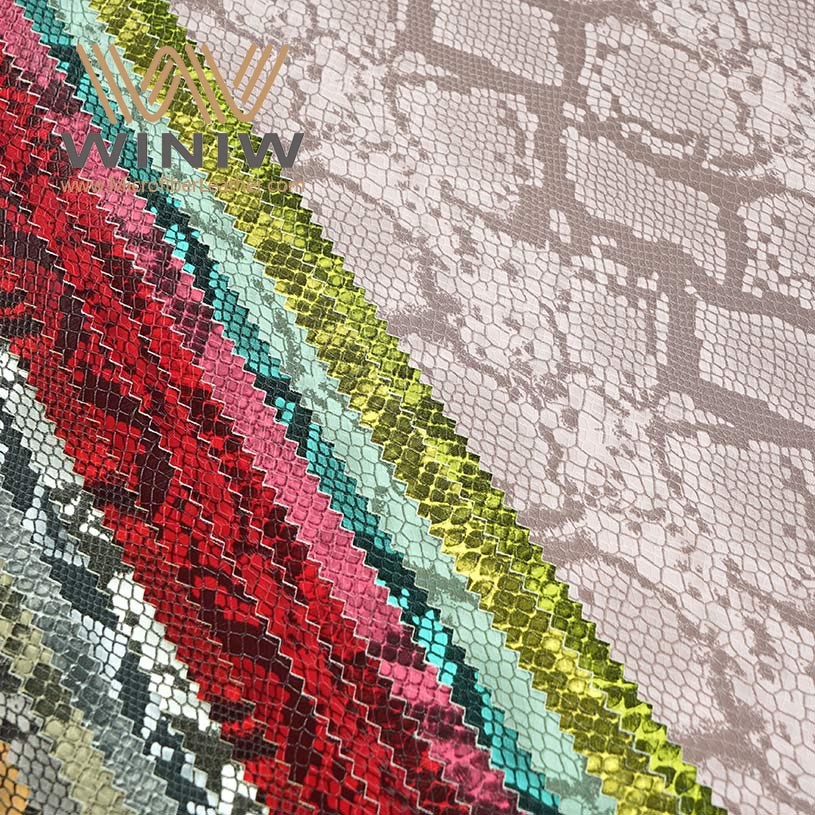 Colorful Faux Snake Skin Fabric for Bags genuine leather sewing products