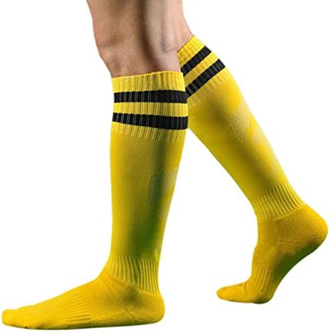 2023 Men's Striped Long Socks for Soccer and Baseball Spandex Polyester Cotton Blend