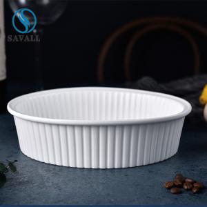 Quality Oval Striated White Disposable Bowl Savall Disposable Microwave Bowls wholesale