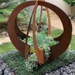 Decorative Outdoor Large Corten Metal Flower Planters For Garden Landscape