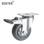 3inch to 5inch Industry Duty Grey Free Wheel Rubber Plastic Trolley Dustbin
