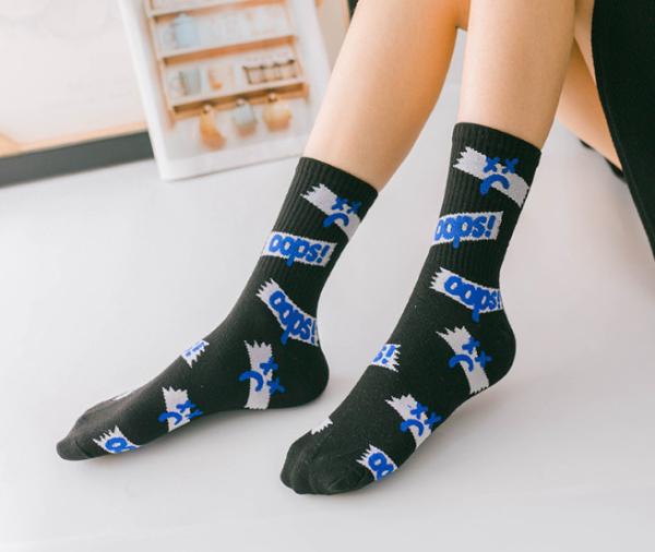 Lovely Mid Calf Women's Novelty Socks With Jacquard / Printing / Embroidery