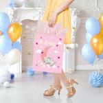 Custom Order 300gsm Ivory Board Pink Baby Shower Gift Carrier Paper Bag for Baby