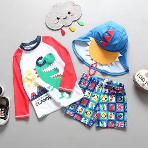 Quality Carton Style Boys Swimsuit Sets Summer Children Swimwear Student Split wholesale
