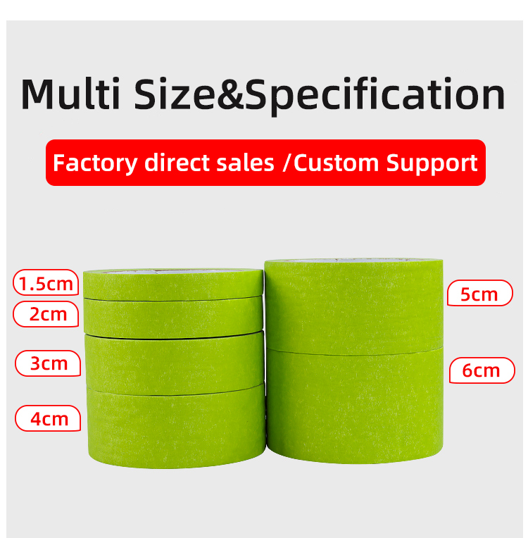 High Temperature Automotive Painters Masking Tape UV Resistant Crepe Paper No Residue